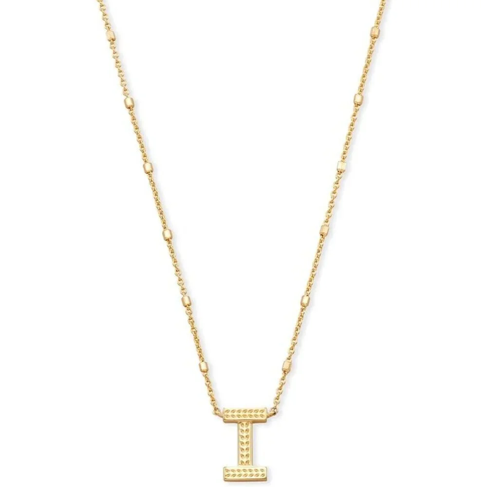 Letters I pendant necklace for women fashion jewelry 14k gold plated brass